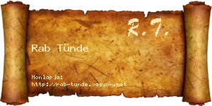 Rab Tünde névjegykártya